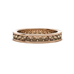 Celina Round Smoky Quartz Eternity Band Round Smoky Quartz ctw Channel Set Womens Eternity Ring Stackable K Rose Gold