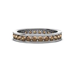 Celina Round Smoky Quartz Eternity Band Round Smoky Quartz ctw Channel Set Womens Eternity Ring Stackable K White Gold