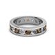 2 - Celina 3.40 mm Round Smoky Quartz and Diamond Eternity Band 