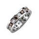 3 - Celina 3.40 mm Round Smoky Quartz and Diamond Eternity Band 