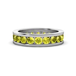 Celina Round Yellow Diamond Eternity Band Round Yellow Diamond ctw Channel Set Womens Eternity Ring Stackable Platinum