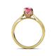 5 - Aziel Desire Pink Tourmaline and Diamond Solitaire Plus Engagement Ring 