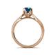 5 - Aziel Desire Blue and White Diamond Solitaire Plus Engagement Ring 