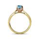 5 - Aziel Desire Blue Topaz and Diamond Solitaire Plus Engagement Ring 