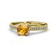 1 - Aziel Desire Citrine and Diamond Solitaire Plus Engagement Ring 