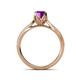 5 - Aziel Desire Amethyst and Diamond Solitaire Plus Engagement Ring 