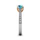 6 - Aziel Desire London Blue Topaz and Diamond Solitaire Plus Engagement Ring 