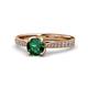1 - Aziel Desire Emerald and Diamond Solitaire Plus Engagement Ring 