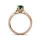 5 - Aziel Desire Emerald and Diamond Solitaire Plus Engagement Ring 