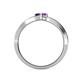 4 - Orane Blue Sapphire and Amethyst with Side Diamonds Bypass Ring 