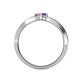 4 - Orane Pink Sapphire and Iolite with Side Diamonds Bypass Ring 
