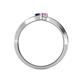 4 - Orane Blue and Pink Sapphire with Side Diamonds Bypass Ring 