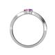 4 - Orane Pink Sapphire and Amethyst with Side Diamonds Bypass Ring 
