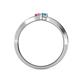 4 - Orane Pink Sapphire and London Blue Topaz with Side Diamonds Bypass Ring 