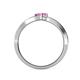 4 - Orane Pink Sapphire with Side Diamonds Bypass Ring 
