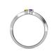 4 - Orane Yellow Sapphire and Iolite with Side Diamonds Bypass Ring 