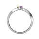 4 - Orane Yellow Sapphire and Amethyst with Side Diamonds Bypass Ring 