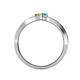 4 - Orane Yellow Sapphire and London Blue Topaz with Side Diamonds Bypass Ring 