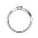 4 - Orane Tanzanite and Amethyst with Side Diamonds Bypass Ring 