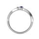 4 - Orane White and Blue Sapphire with Side Diamonds Bypass Ring 