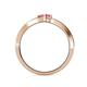 4 - Orane Pink Tourmaline with Side Diamonds Bypass Ring 