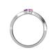 4 - Orane Amethyst and Pink Sapphire with Side Diamonds Bypass Ring 