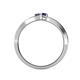 4 - Orane Iolite and Blue Sapphire with Side Diamonds Bypass Ring 