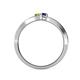 4 - Orane Yellow and Blue Sapphire with Side Diamonds Bypass Ring 