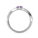 4 - Orane Amethyst with Side Diamonds Bypass Ring 