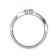 4 - Orane Blue Topaz and Pink Sapphire with Side Diamonds Bypass Ring 
