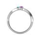 4 - Orane Blue Topaz and Amethyst with Side Diamonds Bypass Ring 