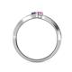4 - Orane Iolite and Pink Sapphire with Side Diamonds Bypass Ring 