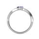 4 - Orane Iolite and Tanzanite with Side Diamonds Bypass Ring 