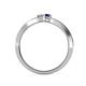 4 - Orane Diamond and Blue Sapphire with Side Diamonds Bypass Ring 