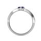 4 - Orane Blue Sapphire with Side Diamonds Bypass Ring 
