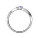 4 - Orane White Sapphire and Tanzanite with Side Diamonds Bypass Ring 