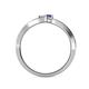 4 - Orane White Sapphire and Iolite with Side Diamonds Bypass Ring 