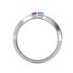 4 - Orane Amethyst and Tanzanite with Side Diamonds Bypass Ring 