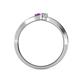 4 - Orane Amethyst and Diamond with Side Diamonds Bypass Ring 