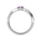 4 - Orane Amethyst and Iolite with Side Diamonds Bypass Ring 