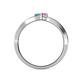 4 - Orane London Blue Topaz and Pink Sapphire with Side Diamonds Bypass Ring 