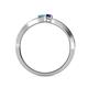 4 - Orane London Blue Topaz and Blue Sapphire with Side Diamonds Bypass Ring 