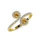 4 - Raene Citrine with Side Diamonds Bypass Ring 