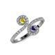 4 - Raene Yellow Sapphire and Iolite with Side Diamonds Bypass Ring 