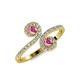 4 - Raene Pink Sapphire with Side Diamonds Bypass Ring 