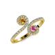 4 - Raene Citrine and Pink Sapphire with Side Diamonds Bypass Ring 