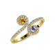 4 - Raene Citrine and Tanzanite with Side Diamonds Bypass Ring 