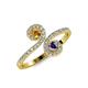 4 - Raene Citrine and Iolite with Side Diamonds Bypass Ring 