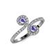 4 - Raene Tanzanite with Side Diamonds Bypass Ring 