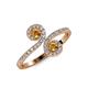 4 - Raene Citrine with Side Diamonds Bypass Ring 